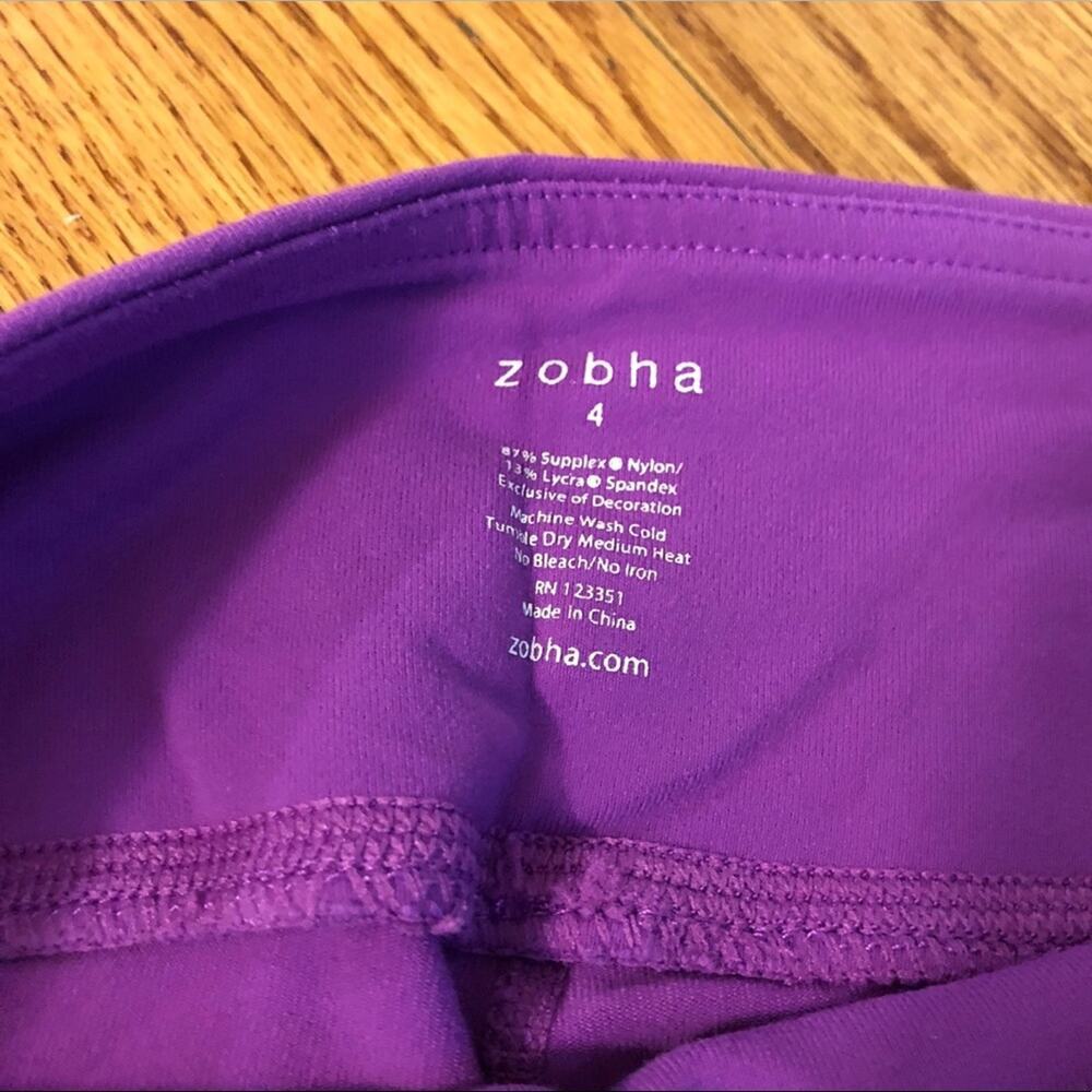 ZOBHA Cropped Yoga leggings Purple Women's SIZE 4 - Picture 2 of 4